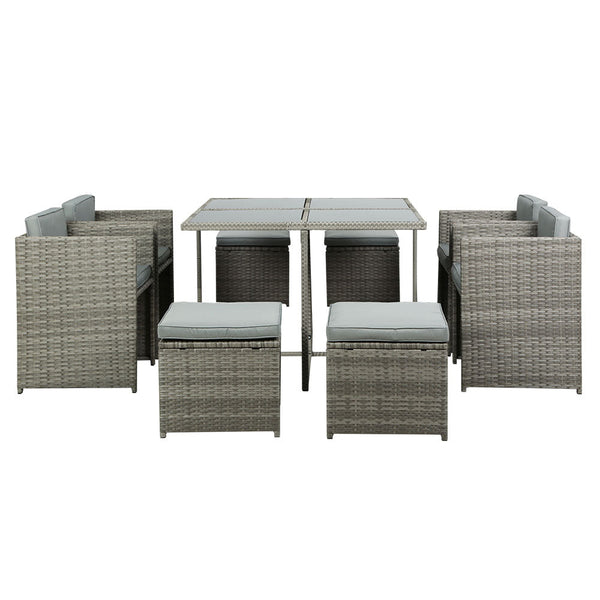 Patio Furniture Sets Gardeon 9 Pieces Outdoor Dining Set Table Chairs Patio Lounge Setting Furniture