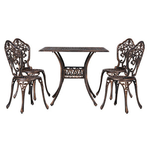 Patio Furniture Sets Gardeon Outdoor Dining Set 5 Piece Chairs Table Cast Aluminum Patio Brown