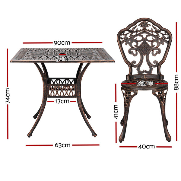 Patio Furniture Sets Gardeon Outdoor Dining Set 5 Piece Chairs Table Cast Aluminum Patio Brown