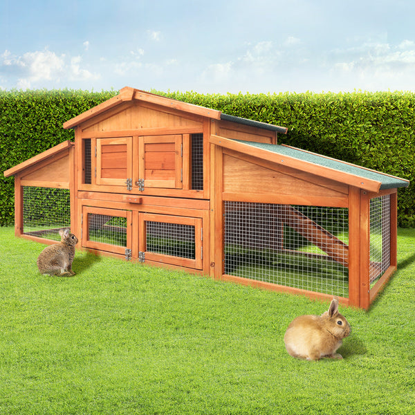 Small Animal Cages & Hutches Gardeon I.Pet Rabbit Hutch Chicken Coop Wooden 169Cm X 52Cm 72Cm