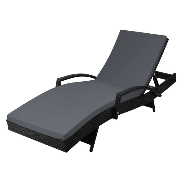 Loungers Gardeon Outdoor Sun Lounge Black