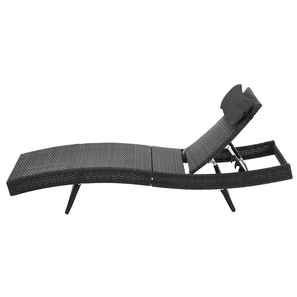 Loungers Gardeon Outdoor Wicker Sun Lounge Black