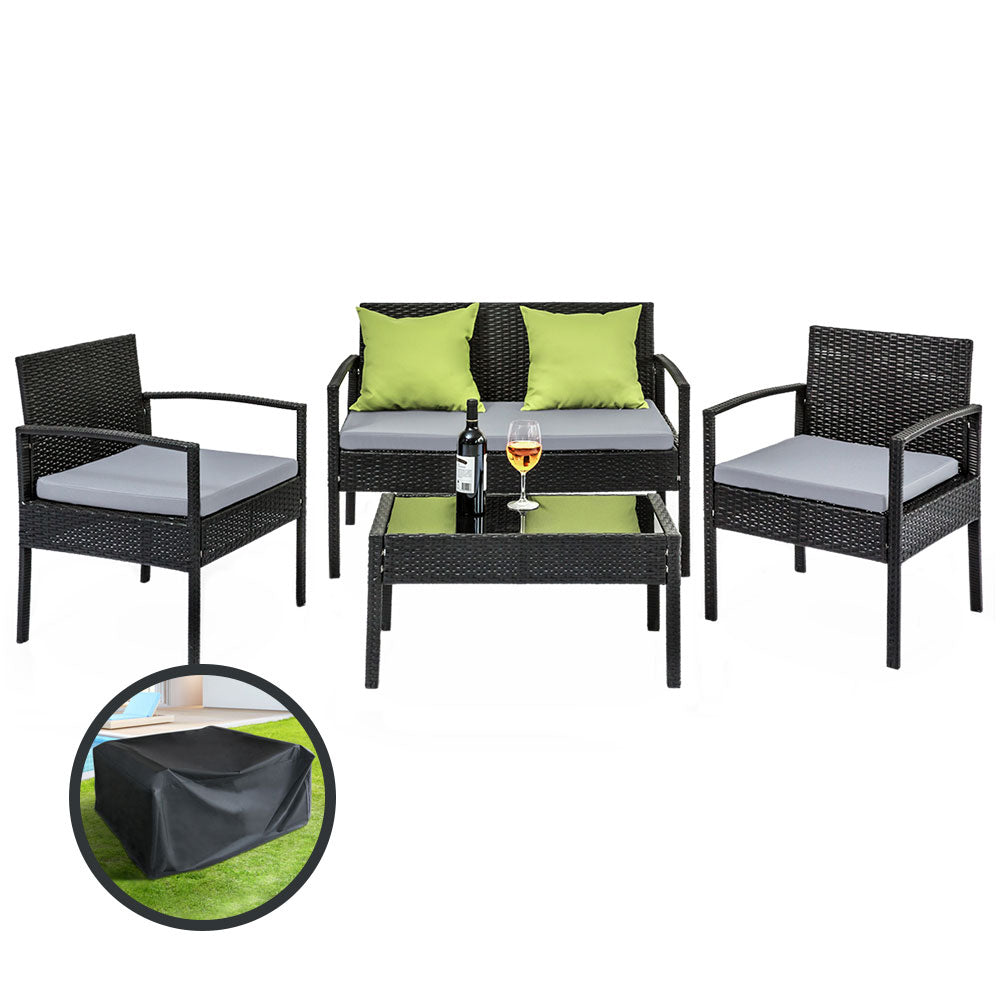 Patio Furniture Sets Gardeon Outdoor Furniture Lounge Setting Garden Patio Wicker Cover Table Chairs