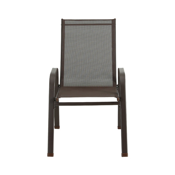 Patio Chairs Gardeon 6Pc Outdoor Dining Chairs Stackable Lounge Patio Furniture Brown