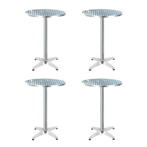 Bar Tables Gardeon 4Pcs Outdoor Bar Table Furniture Adjustable Aluminium Cafe Round