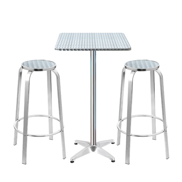 Bar Tables Gardeon Outdoor Bistro Set Bar Table Stools Adjustable Aluminium Cafe Square