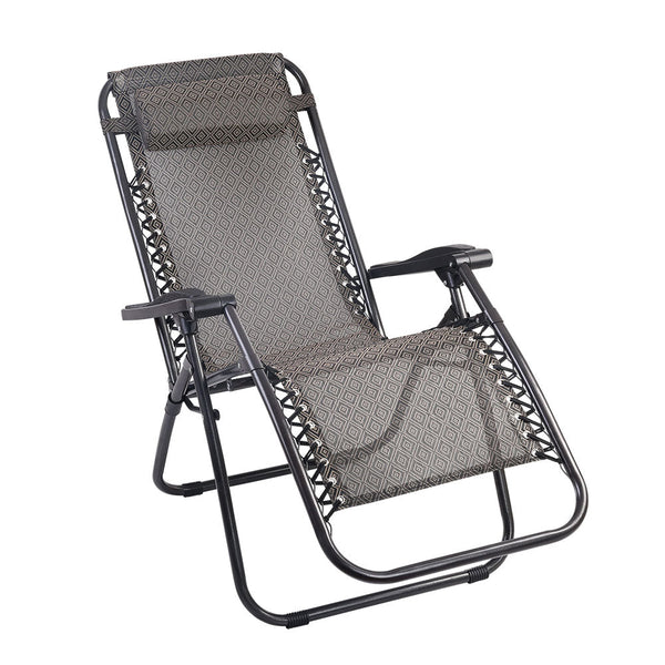 Patio Chairs Gardeon Gravity Recliner Chairs Outdoor Sun Lounge Beach Camping Beige