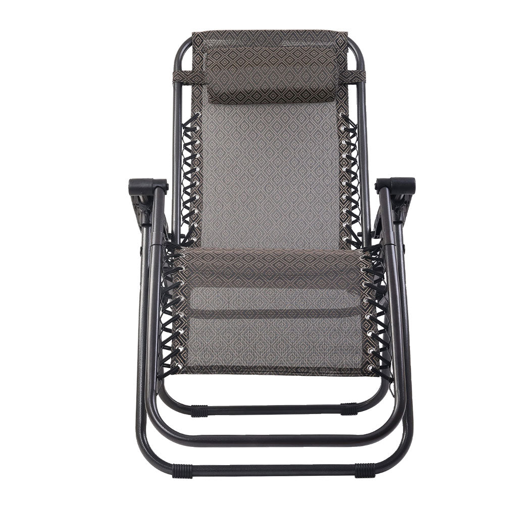 Patio Chairs Gardeon Gravity Recliner Chairs Outdoor Sun Lounge Beach Camping Beige