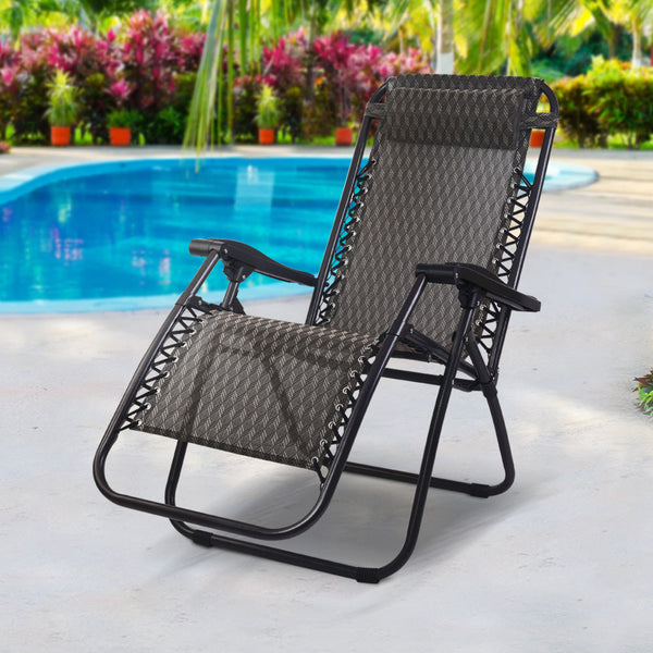 Patio Chairs Gardeon Outdoor Portable Recliner Grey