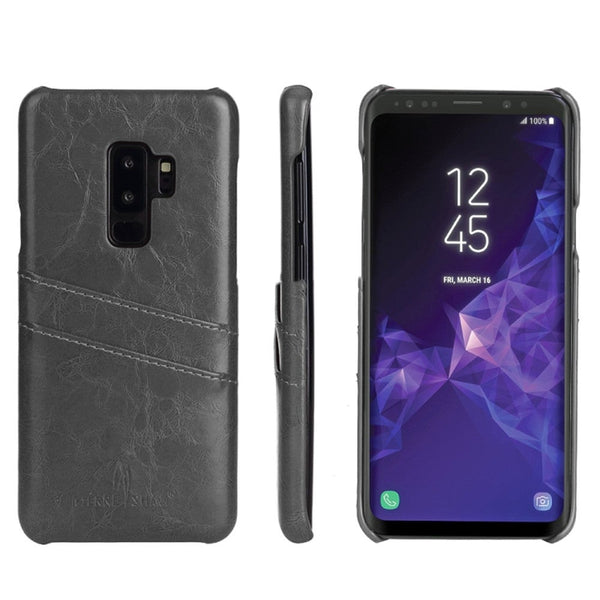 Retro Oil Wax Texture Pu Leather Case For Galaxy S9 With Card Slotsblack