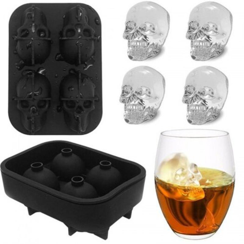 Ice Cubes, Trays & Moulds Flexible Silicone Ice Cube Mold Black