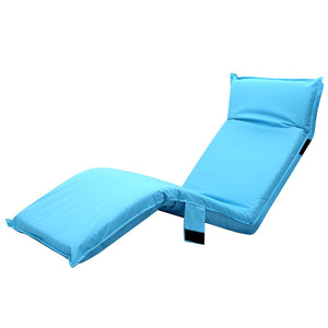 Beach Chairs Artiss Adjustable Beach Sun Pool Lounger Blue