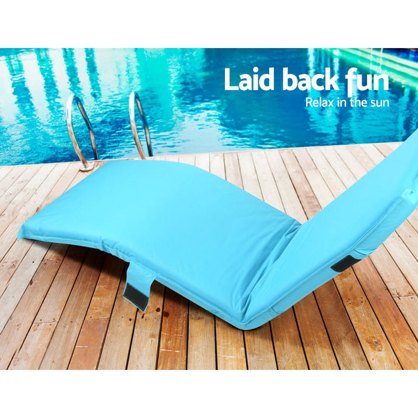 Beach Chairs Artiss Adjustable Beach Sun Pool Lounger Blue