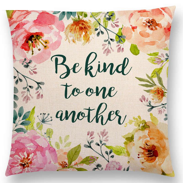 Floral Inspirational Sayings Cushion Covers