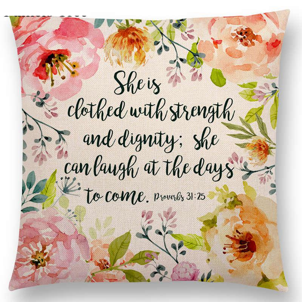 Cushions & Decorative Pillows Floral Inspirational Sayings Cushion Covers