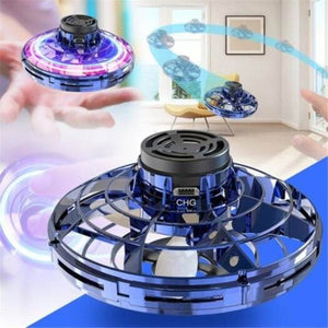 Other Outdoor Toys Flynova Gyro Aircraft Toy Handheld Mini Flying Rotator Drone Ufo Led Finger Rotary Kids Gift Wine Red