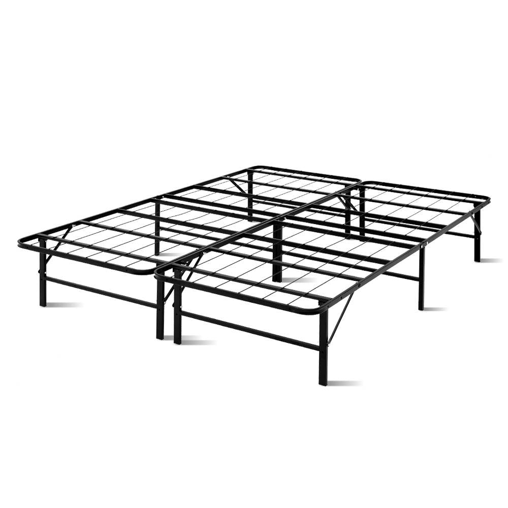 Queen Bed Frames Artiss Folding Queen Metal Bed Frame Black