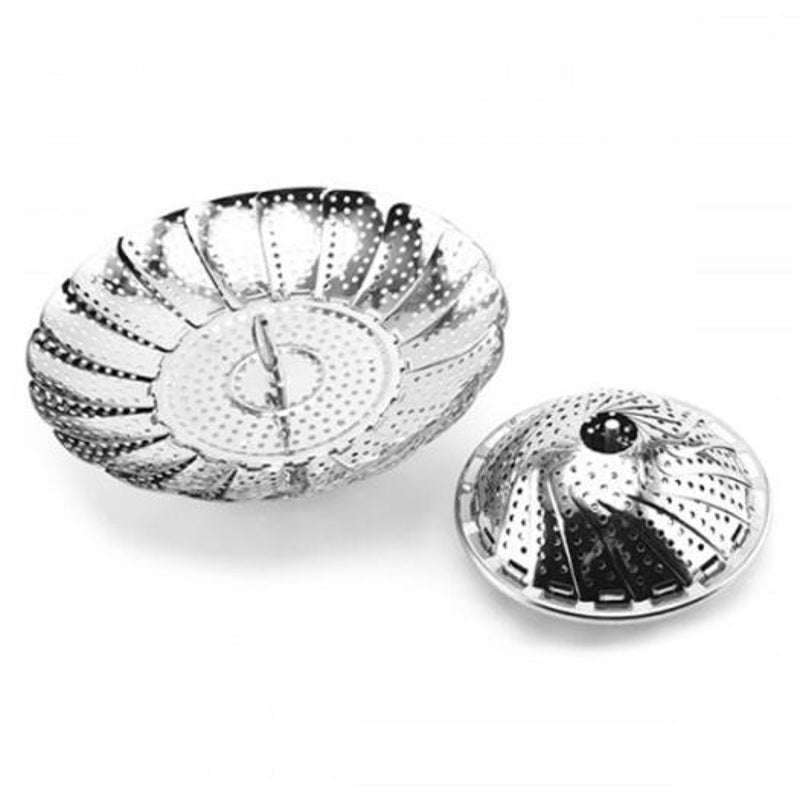 Steamers Expandable Stainless Steel Steamer Basket Mesh Fruit Plate Multi Purpose Kitchen Tool