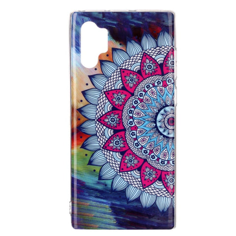 For Galaxy Note10 Noctilucent Imd Half Flower Pattern Soft Tpu Back Case Protector Cover