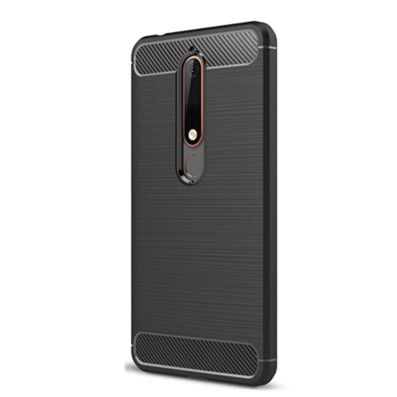 Cases, Covers & Skins Nokia 6 2018 Brushed Texture Carbon Fiber Shockproof Tpu Protective Back Case