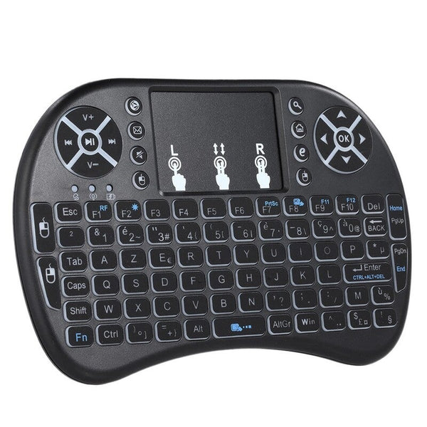 French Version Backlit 2.4Ghz Wireless Keyboard Air Mouse Black