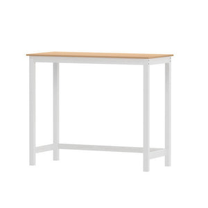 Bar Tables Artiss Bar Table Ari Dining Desk High Solid Wood Kitchen Shelf Wooden White Cafe