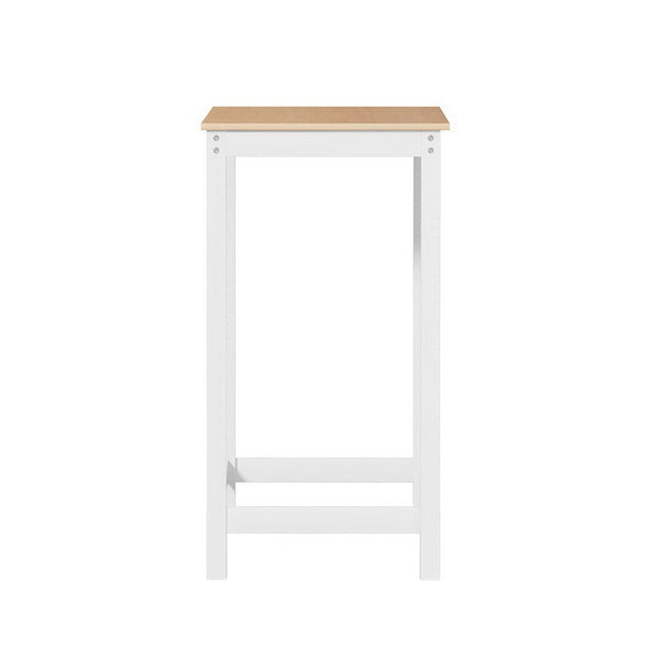 Bar Tables Artiss Bar Table Ari Dining Desk High Solid Wood Kitchen Shelf Wooden White Cafe