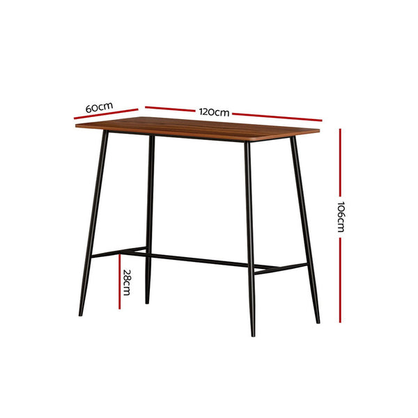 Bar Tables Artiss Bar Table Industrial Dining Desk High Wood Kitchen Shelf Wooden Cafe Pub