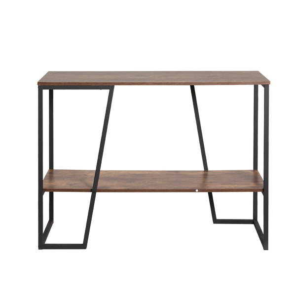 Hall Tables Artiss Console Table 106Cm 2 Tier Walnut Cora