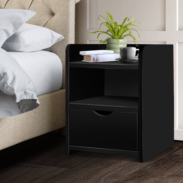 Bedside Tables Artiss Bedside Table Drawer Black