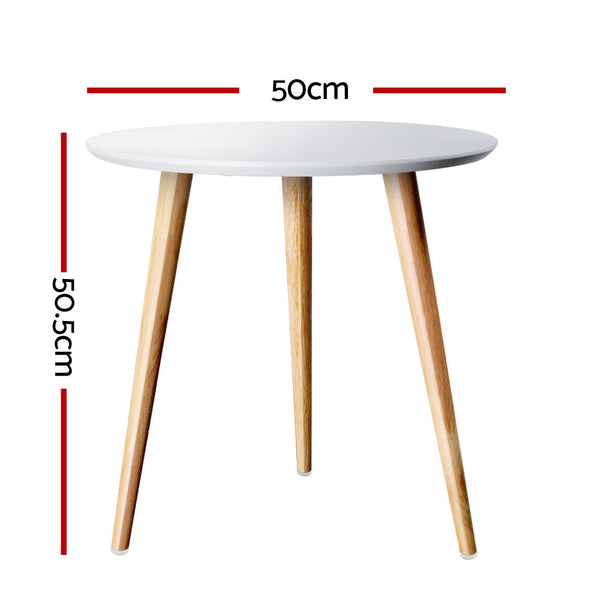 Coffee Tables Artiss Coffee Table Round Side End Tables Bedside Furniture Wooden Scandinavian