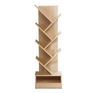 Bookshelves Artiss Display Shelf 7 Shelf Tree Bookshelf Storage Rack Bookcase Natural