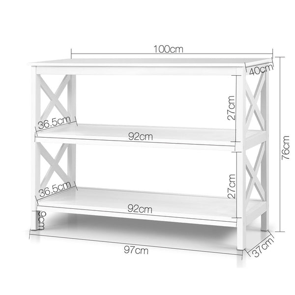 Hall Tables Artiss Wooden Storage Console Table White