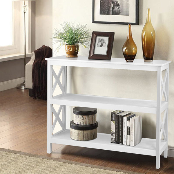 Hall Tables Artiss Wooden Storage Console Table White