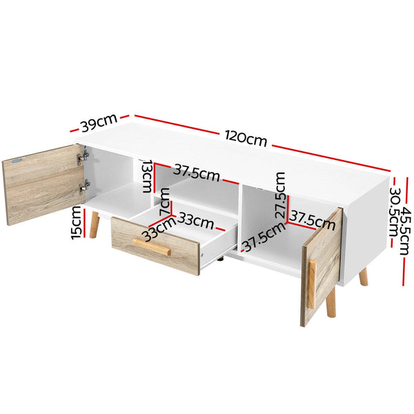 TV Stands & Entertainment Units Artiss Wooden Entertainment Unit White &