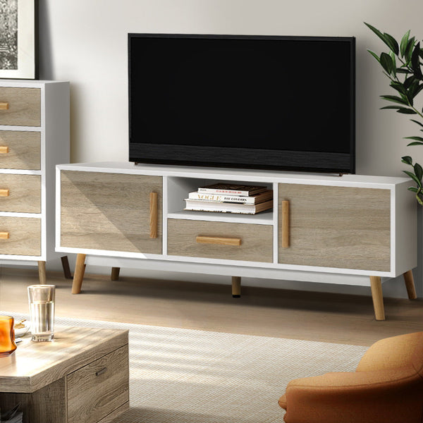 TV Stands & Entertainment Units Artiss Wooden Entertainment Unit White &