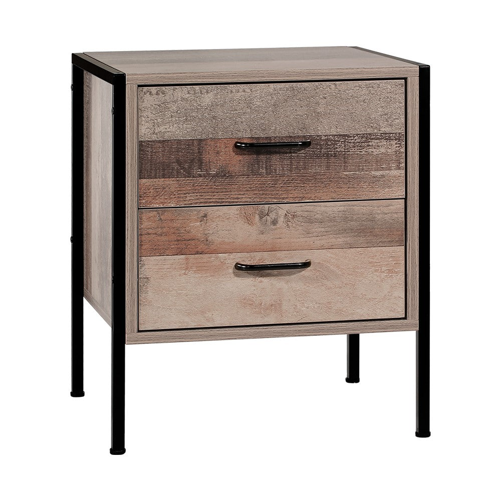 Bedside Tables Artiss Bedside Table Drawers Nightstand Metal Oak