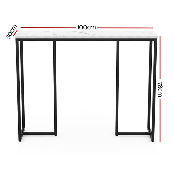 Artiss Console Table Hallway With Marble Effect Tabletop White Entry