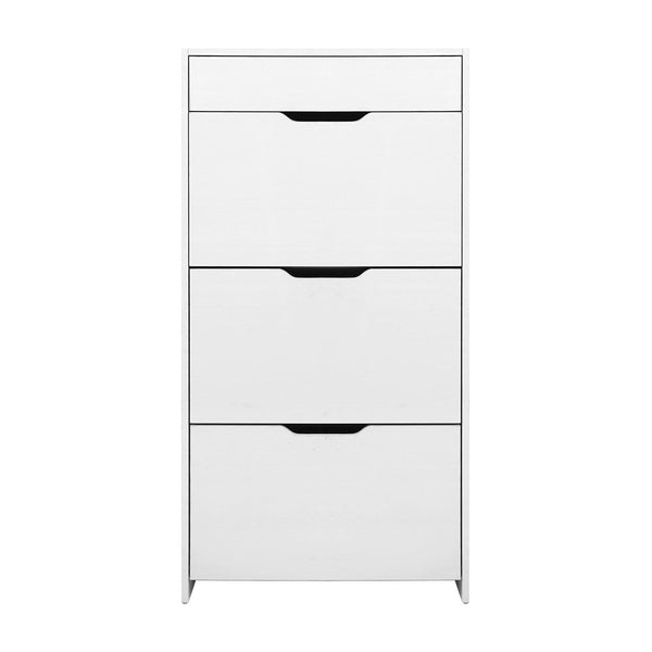 Shoe Cabinets Artiss Shoe Cabinet 3 Tier Shoes Storage Drawer High Gloss White Rack Shelf