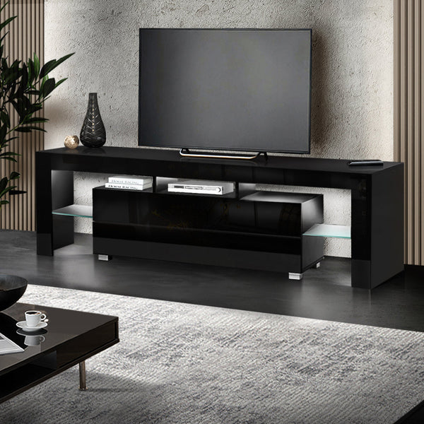 TV Stands & Entertainment Units Artiss Tv Cabinet Entertainment Unit Stand Rgb Led Gloss Furniture 160Cm Black