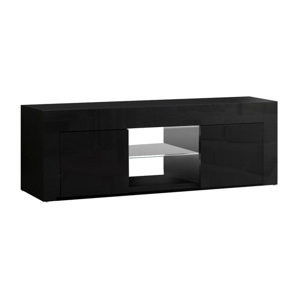 TV Stands & Entertainment Units Artiss 130Cm Rgb Led Tv Stand Cabinet Entertainment Unit Gloss Furniture Black