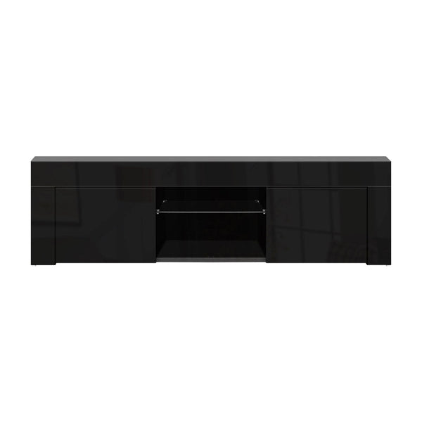 TV Stands & Entertainment Units Artiss 130Cm Rgb Led Tv Stand Cabinet Entertainment Unit Gloss Furniture Black