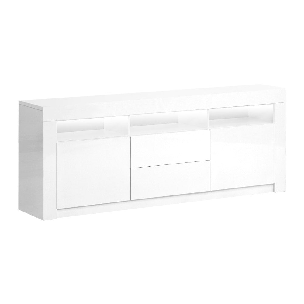 Artiss Tv Cabinet Entertainment Unit Stand Rgb Led Gloss Drawers 160Cm White