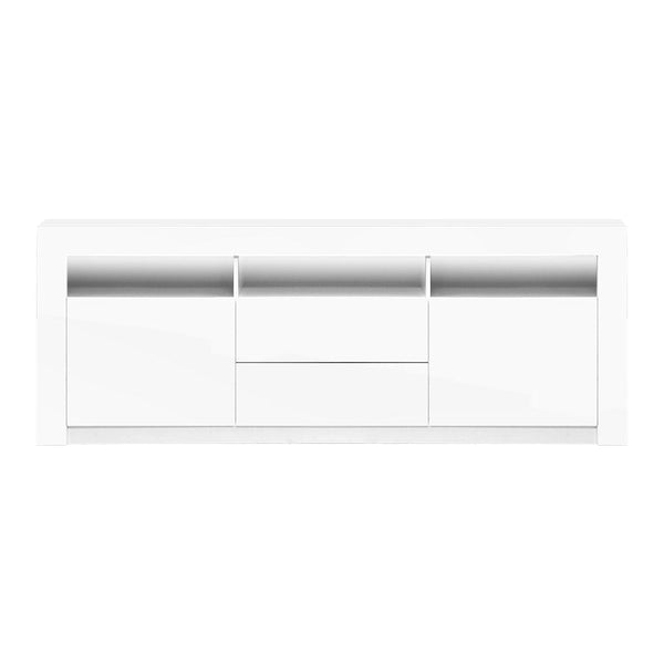 Artiss Tv Cabinet Entertainment Unit Stand Rgb Led Gloss Drawers 160Cm White