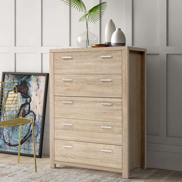 Dressers & Chests of Drawers Artiss 5 Chest Of Drawers Tallboy Dresser Table Bedroom Storage Cabinet