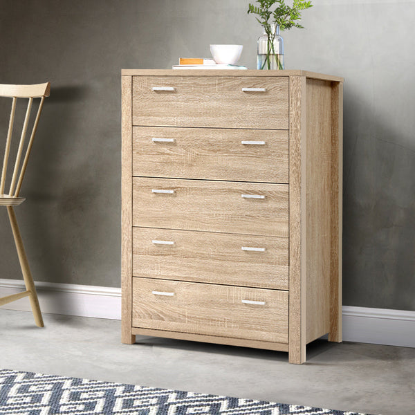 Dressers & Chests of Drawers Artiss 5 Chest Of Drawers Tallboy Dresser Table Bedroom Storage Cabinet