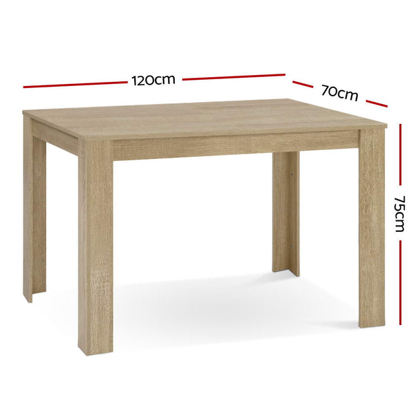 Dining Tables Artiss Dining Table 4 Seater Wooden Kitchen Tables Oak 120Cm Cafe Restaurant