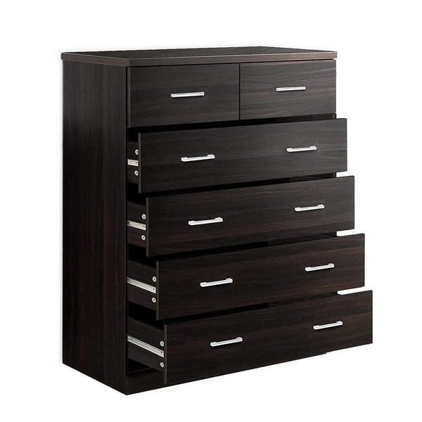 Dressers & Chests of Drawers Artiss Tallboy 6 Drawers Storage Cabinet Walnut