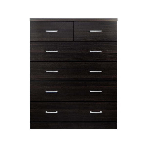 Dressers & Chests of Drawers Artiss Tallboy 6 Drawers Storage Cabinet Walnut