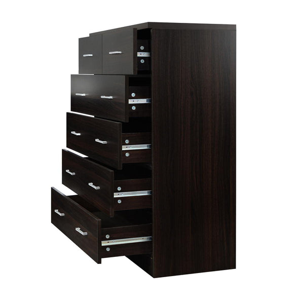 Dressers & Chests of Drawers Artiss Tallboy 6 Drawers Storage Cabinet Walnut